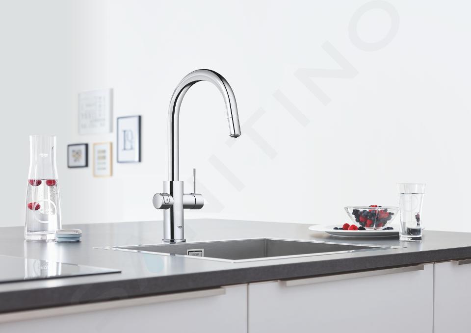 Grohe Blue Home - Grifo de fregadero Connected, con enfriador de agua y  filtro, cromo 31541000