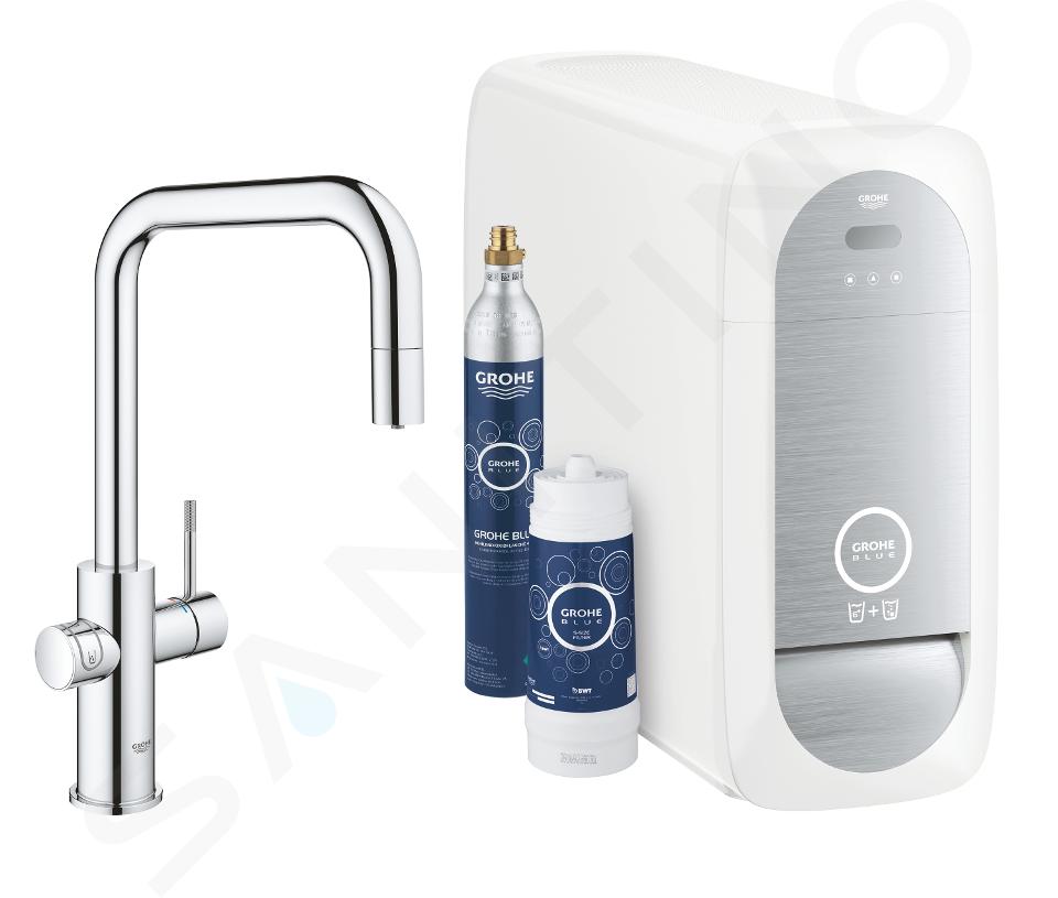 Grohe Blue Home - Spültischarmatur Connected, mit Kühleinheit und Wasserfilter, verchromt 31543000