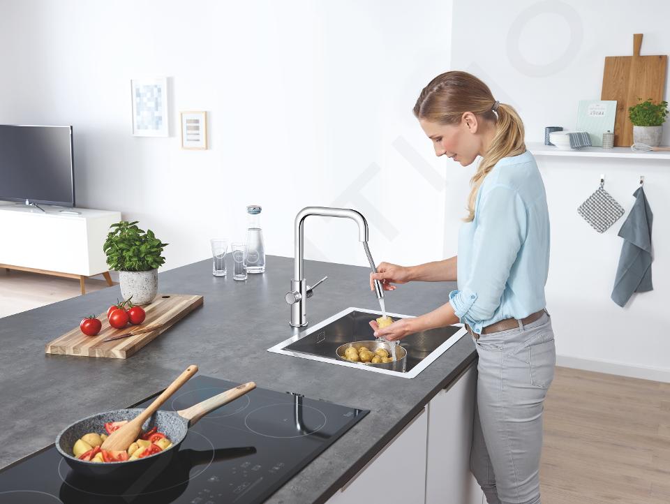 Grohe Blue Home - Miscelatore Connected per lavello, con sistema di  filtraggio e raffreddamento, cromato 31543000