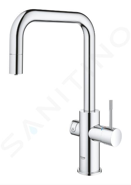 GRIFO MONOMANDO FREGADERO GROHE BLUE HOME CON SISTEMA DE FILTRADO DE AGUA  CROMADO