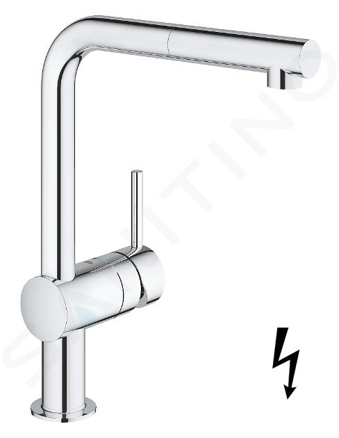 Grohe Minta - Bateria zlewozmywakowa z wyciąganą wylewką, chrom 31397000