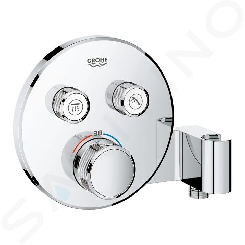 Grohe Grohtherm colonne de douche 34731000 chrome, avec mitigeur  thermostatique encastré, bras de douche 422mm