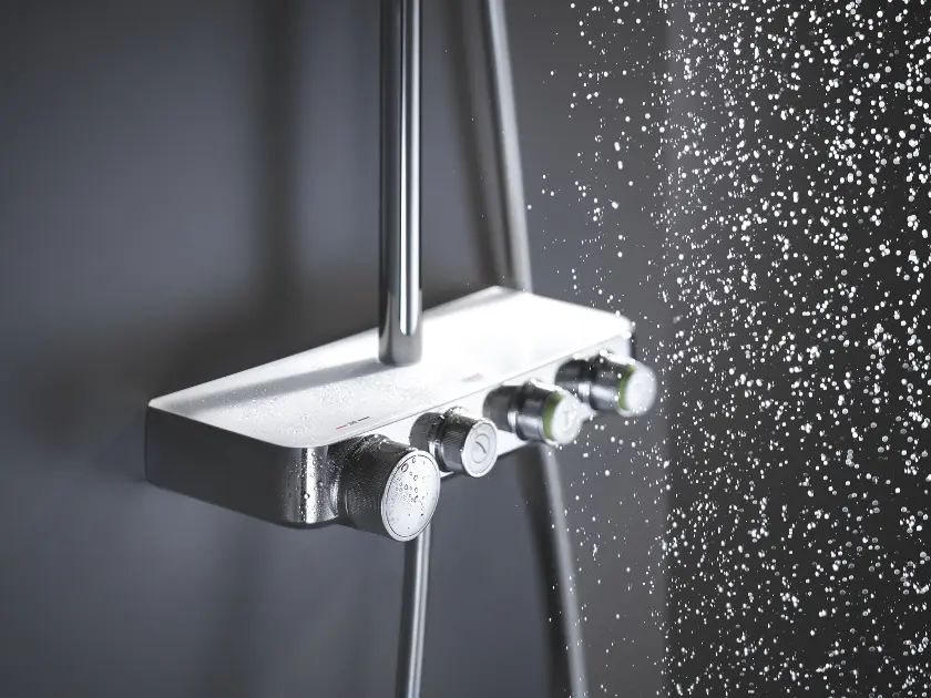 Grohe Euphoria SmartControl - Set doccia Cube 310 con termostato, bianco  luna 26508LS0