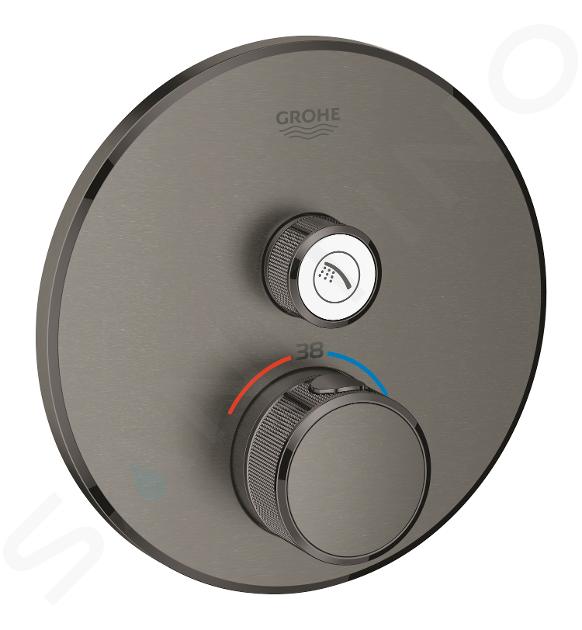 Grohe Grohtherm SmartControl - Thermostat-Duscharmatur - Unterputz mit 1 Absperrventil, Hard Graphite gebürstet 29118AL0