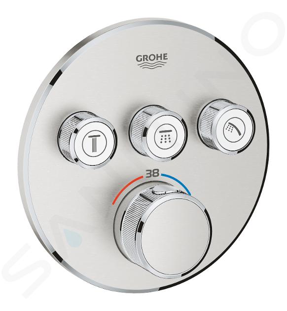 Grohe Grohtherm SmartControl - Mitigeur thermostatique encastré de douche, 3 sorties, supersteel 29121DC0