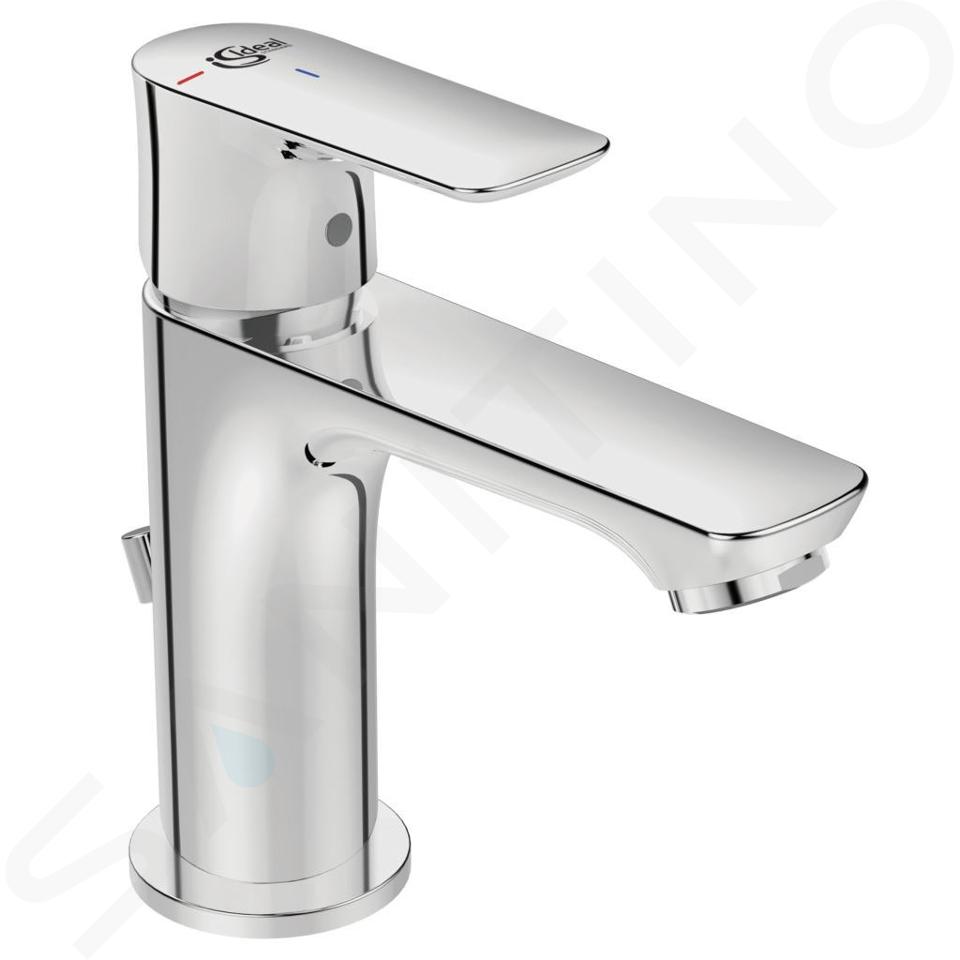 Ideal Standard Connect Air - Miscelatore da lavabo Slim, con sistema di scarico, BlueStart, cromo A7008AA