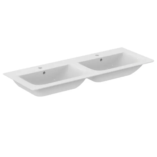 Ideal Standard Connect Air - Lavabo doble, 1240x460 mm, con rebosadero, blanco E027301