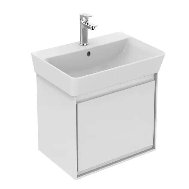 Levně Ideal Standard Connect Air - Skříňka pod umyvadlo Cube 50 cm, lesklá bílá/matný bílý lak E0842B2