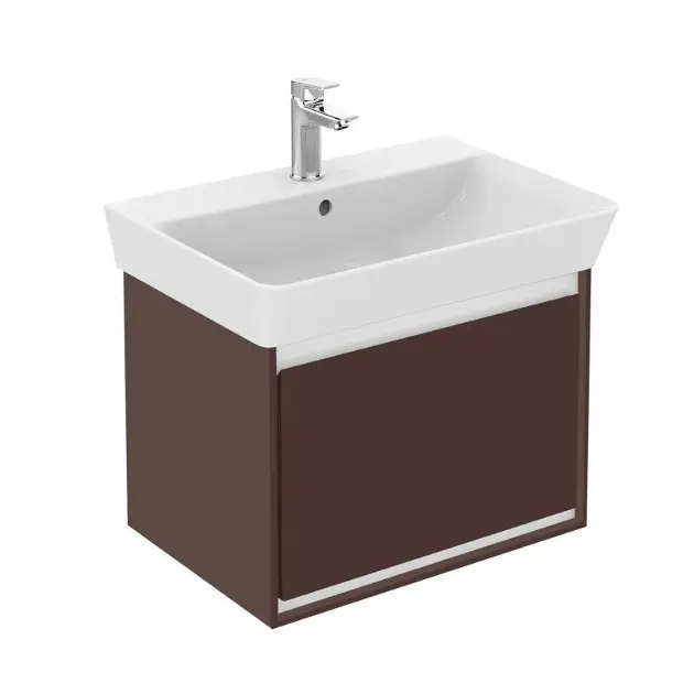Levně Ideal Standard Connect Air - Skříňka pod umyvadlo Cube 50 cm, matná hnědá/matná světle hnědá E0842VY
