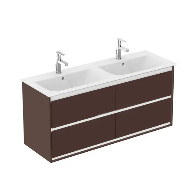 Levně Ideal Standard Connect Air - Skříňka pod dvojumyvadlo 120 cm, matná hnědá/matný bílý lak E0822VY