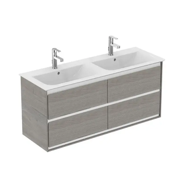 Ideal Standard Connect Air - Skrinka pod dvojumývadlo 120 cm, svetlosivý dub/matný biely lak E0822PS