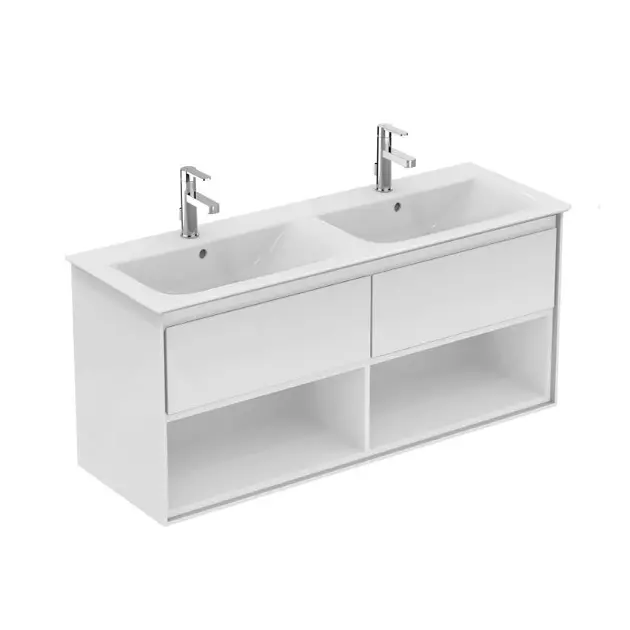 Levně Ideal Standard Connect Air - Skříňka pod dvojumyvadlo 120 cm, lesklá bílá/matný bílý lak E0829B2