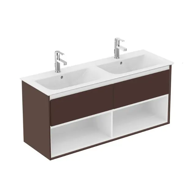 Ideal Standard Connect Air - Skrinka pod dvojumývadlo 120 cm, matná hnedá/matný biely lak E0829VY