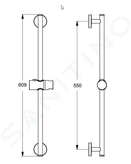 Ideal Standard Idealrain - Asta doccia 600 mm, cromo B9420AA