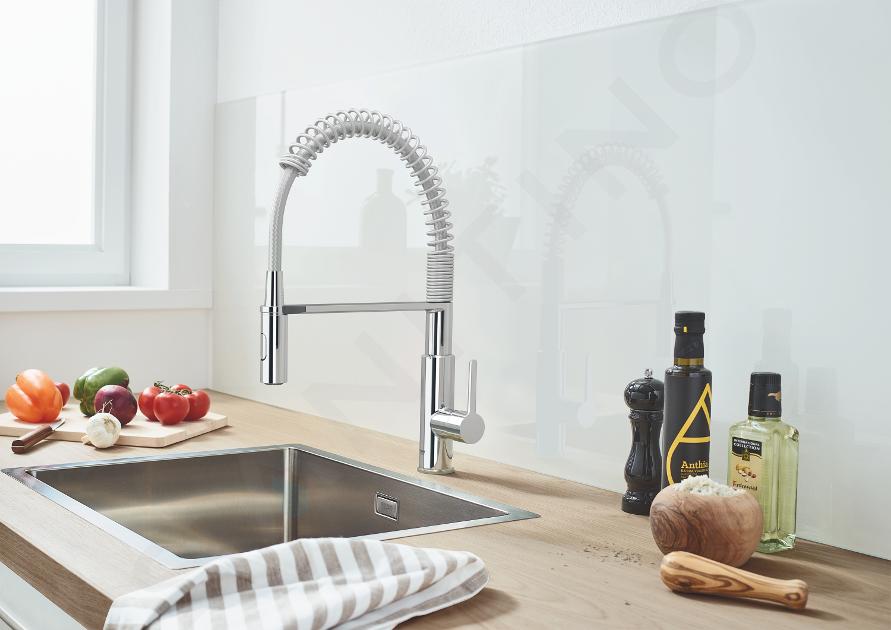 Grohe Get - Mitigeur d'évier avec douchette pour inversement, chrome  30361000