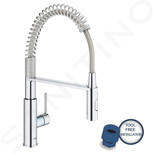 Grohe Get - Mitigeur d'évier avec douchette pour inversement, chrome  30361000