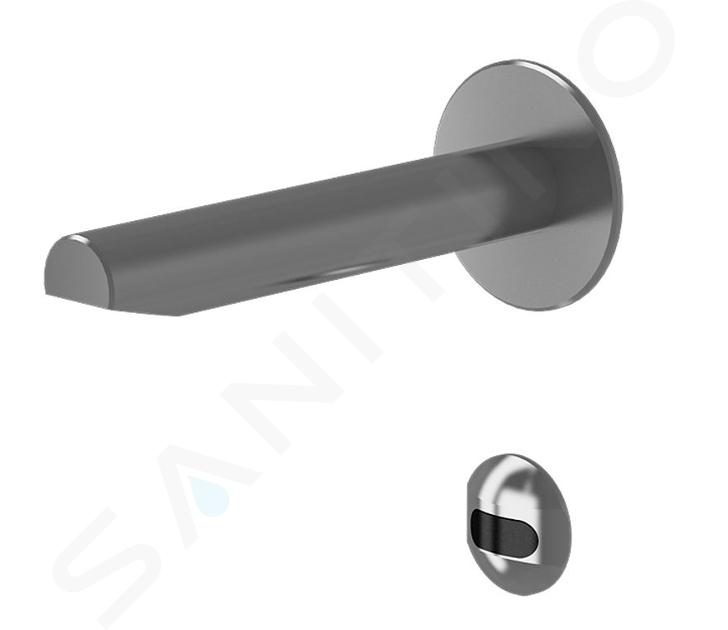 Sanela Grifos automáticos - Juego de grifo automático de lavabo, alimentación 230V AC/24V DC, acero inoxidable mate SLU 39X