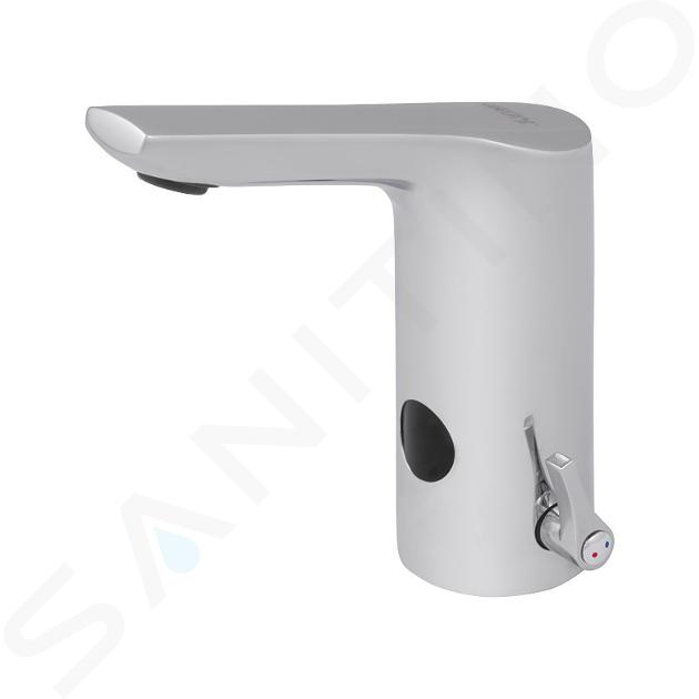 Sanela Grifos automáticos - Grifo automático mezclador de lavabo, alimentación 230V AC/24V DC, acero inoxidable SLU 76