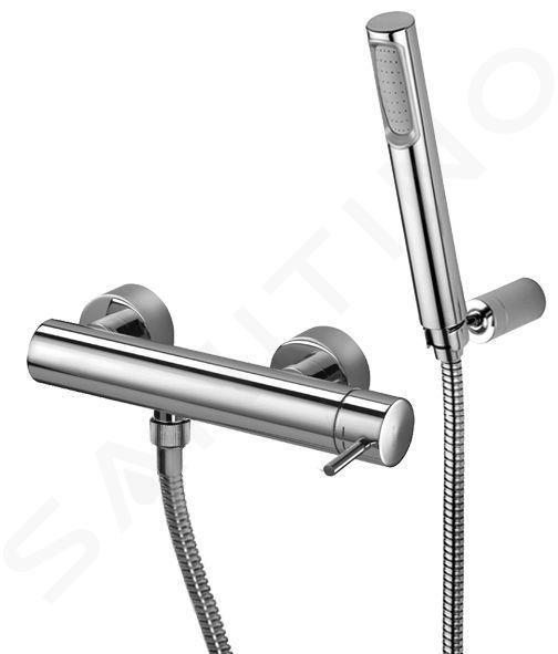 Paffoni Light - Grifo de ducha de pared con cabezal de ducha, cromo LIG168DCR