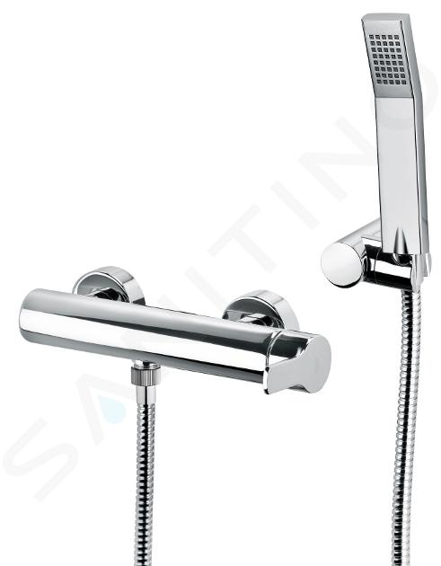 Paffoni West - Grifo de ducha de pared con cabezal de ducha, cromo WS168DCR