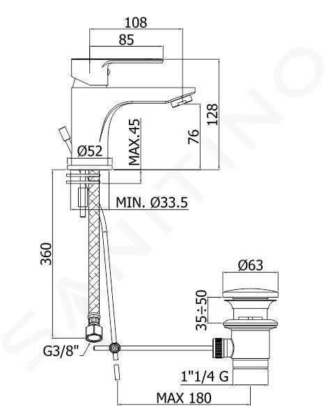 PFF/EF075CR - PAFFONI - EFFE - MISCELATORE LAVABO CROMO COMPLETO DI PILETTA  DI SCARICO CON SALTARELLO