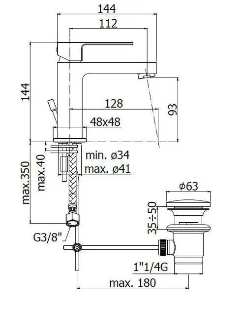 Paffoni Elle - Miscelatore per lavabo, con sistema di scarico, cromato  EL075CR