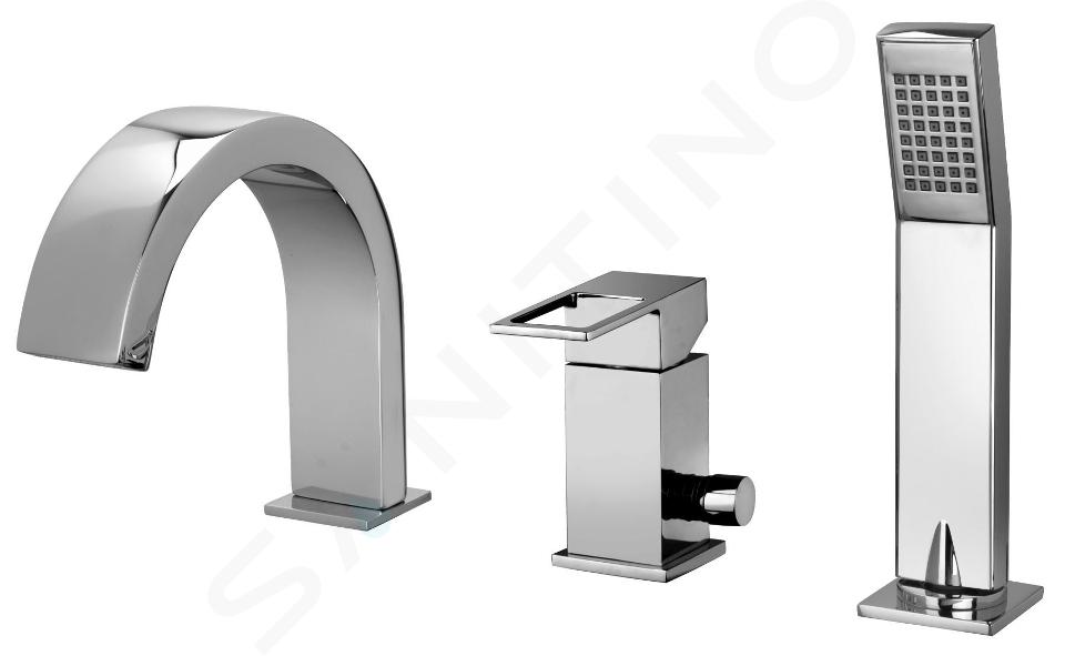 Paffoni Effe - Mitigeur de baignoire, installation 3 trous, chrome EF040CR