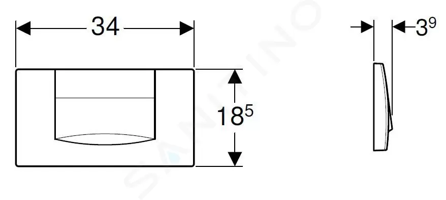 Geberit Twinline - Placca di comando risciacquo 200F, bianco alpino  115.222.11.1