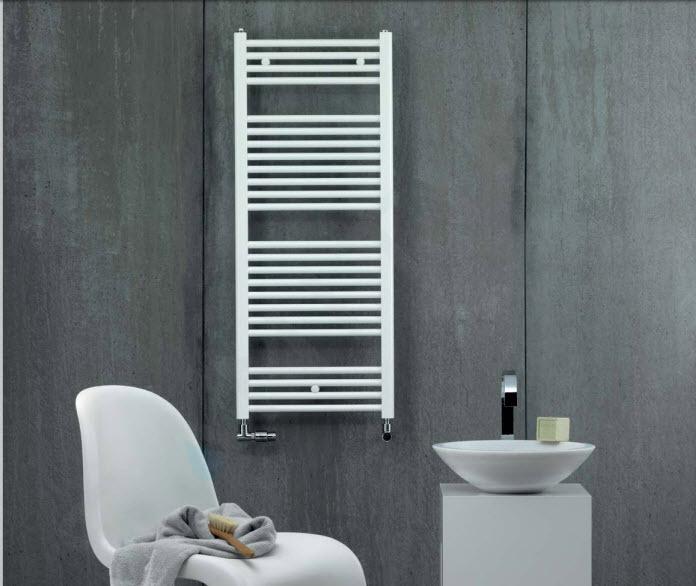 Zehnder Virando - Radiateur de salle de bains 120x45 cm, raccordement externe, 505 W, blanc AB-120-045