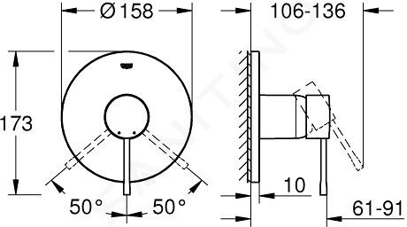 grifo ducha monomando empotrado essence grohe 24057001