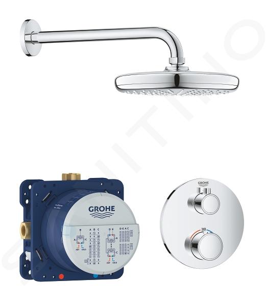 Grohe Grohtherm - Set de douche Tempesta 210 avec robinet de douche thermostatique encastré, chrom 34726000