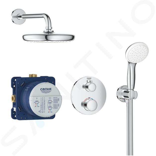 Grohe Grohtherm - Set de douche Tempesta 210 avec mitigeur thermostatique encastré, chrome 34727000