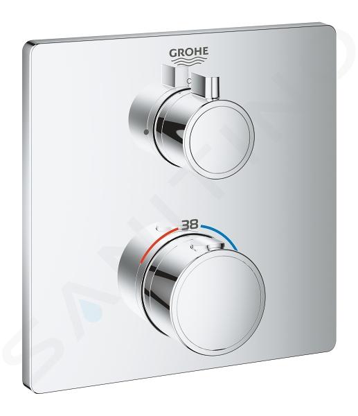 Grohe Grohtherm SmartControl - Grifo termostático empotrado de ducha, 2  válvulas, Hard Graphite cepillado 29119AL0