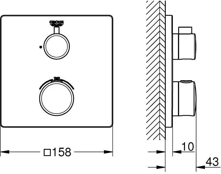 conjunto ducha termostatica empotrar grohtherm grohe 34728000