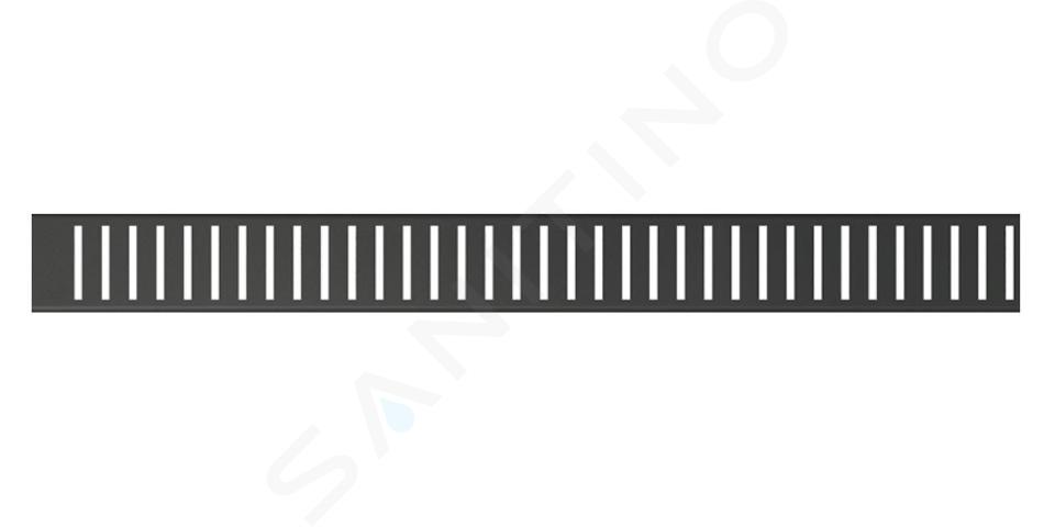 Alcadrain Rošty - Rošt na líniový sprchový žľab 105 cm, matná čierna PURE-1050BLACK