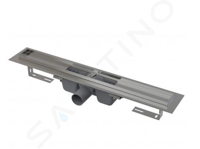 Alcadrain Douchegoten - Caniveau de douche 1050 mm, avec rebord pour grille perforée, inox APZ1-1050