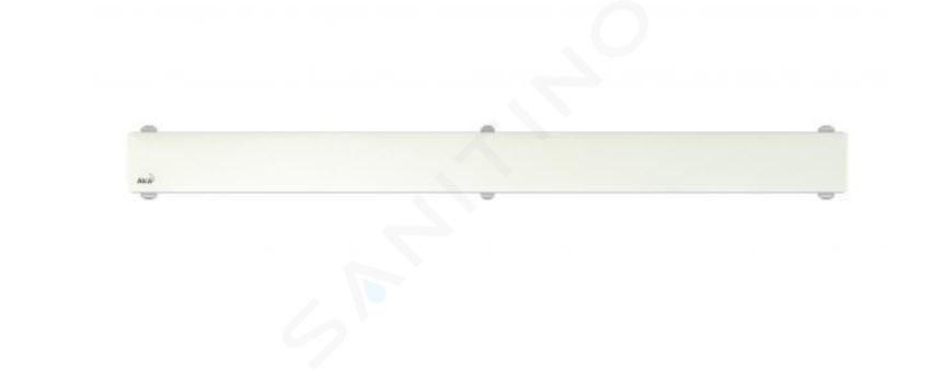 Alcadrain Grilles - Grille pour caniveau de douche 105 cm, verre/blanc GL1200-1050