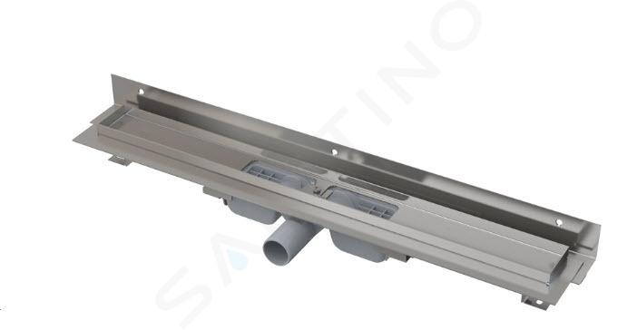 Alcadrain Odtokové žľaby - Sprchový žľab Flexible Low 105 cm, s nastaviteľným golierom k stene, nerezová APZ104-1050