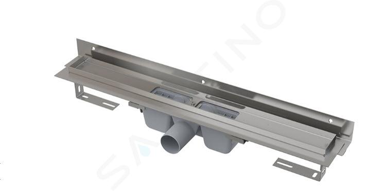 Alcadrain Canaline - Canalina doccia Flexible 1150 mm, con collare regolabile a parete, acciaio inox APZ4-1150