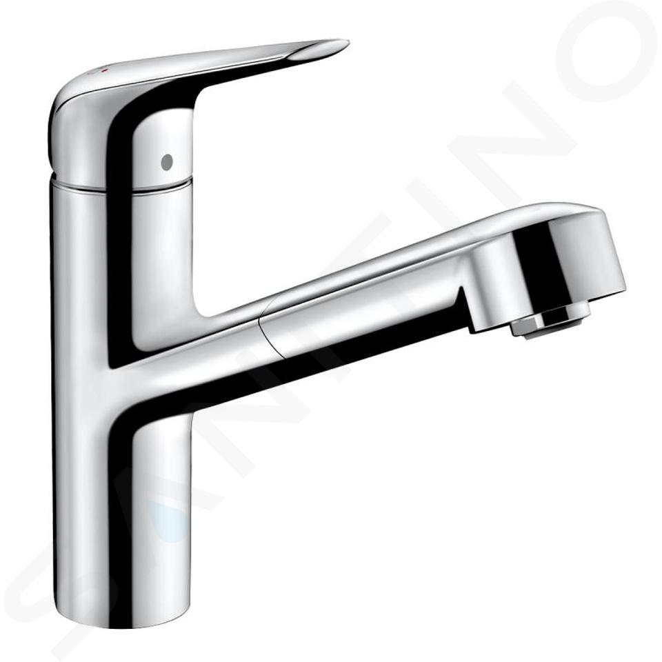 Hansgrohe Focus M42 - Grifo de fregadero M427-H150 con ducha extraíble, cromo 71814000