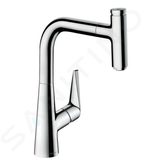 Hansgrohe Talis M51 - Mitigeur d'évier M5115-H220 avec douchette extractible, sBox, chrome 73852000