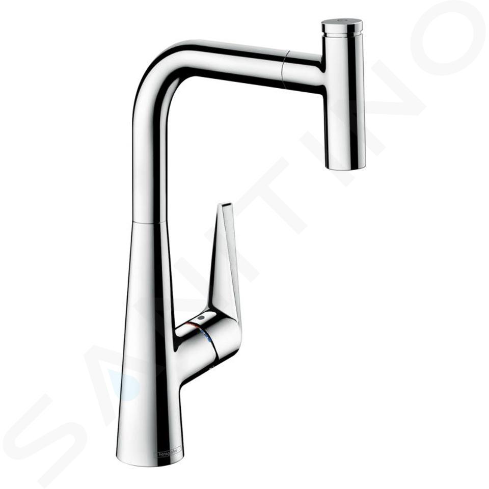 Hansgrohe Talis Select M51 - Grifo de fregadero M5115-H300 con ducha extraíble, sBOX, cromo 73853000