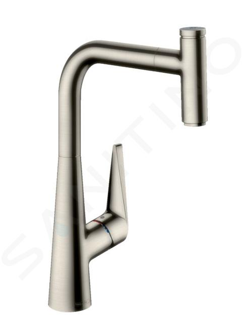 Hansgrohe Talis Select M51 - Miscelatore da lavello M5115-H300 con doccetta estraibile, sBOX, simil inox 73853800