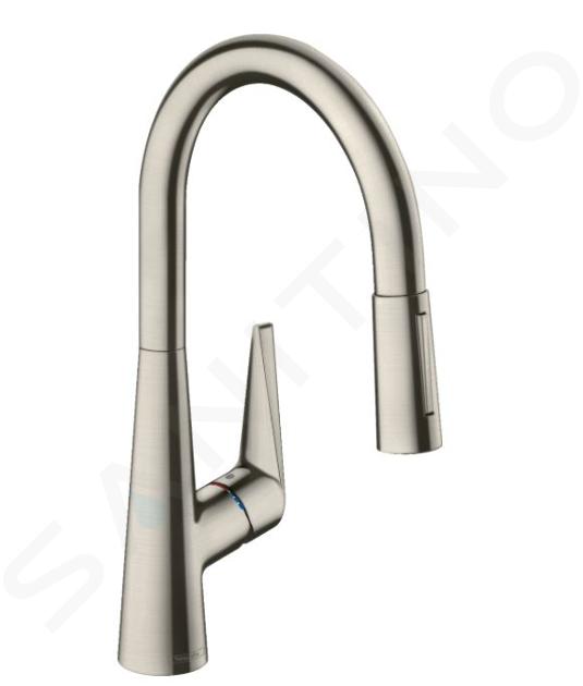 Hansgrohe Talis M51 - Baterie chiuvetă M5116-H200 cu duș extractibil, sBOX, aspect de inox 73851800