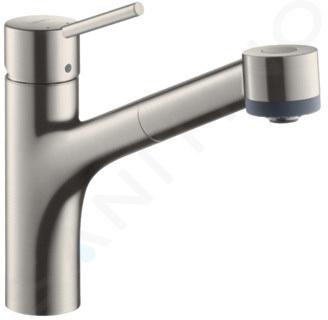 Hansgrohe Talis M52 - Dřezová baterie M5216-H170 s výsuvnou sprškou, sBOX, vzhled nerezu 73860800