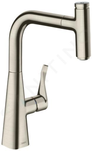 Hansgrohe M71 - Baterie chiuvetă M7115-H240 cu duș extractibil, sBOX, aspect de inox 73802800