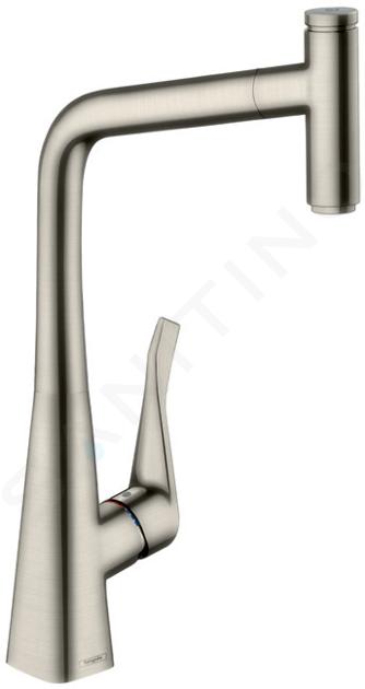 Hansgrohe M71 - Baterie chiuvetă M7115-H320 cu duș extractibil, sBOX, aspect de inox 73803800