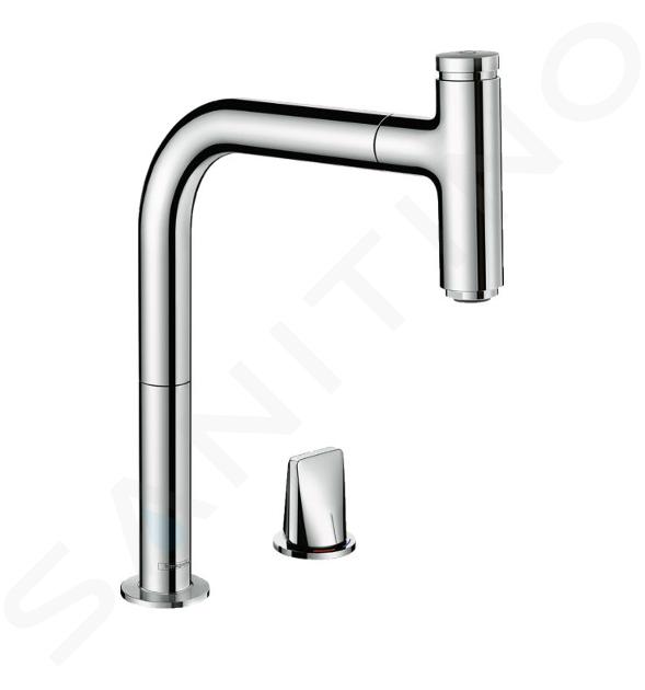 Hansgrohe M71 - Drezová batéria M7119-H200 s výsuvnou spŕškou, 2-otvorová inštalácia, sBOX, chróm 73804000