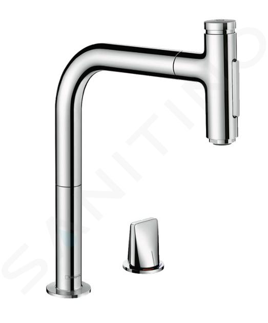 Hansgrohe M71 - Dřezová baterie M7120-H200 s výsuvnou sprškou, 2-otvorová instalace, sBOX, chrom 73818000