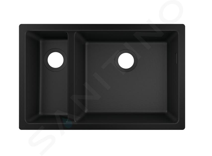 Hansgrohe Fregaderos - Fregadero de granito bajo encimera S510-U635, negro grafito 43433170